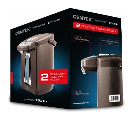 Термопот Centek 4л, 750Вт, 2 способа подачи CT-0094
