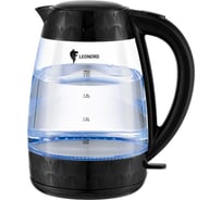Чайник электрический Leonord LE-1519 (2,0 л) стекло, пластик, черный 107956
