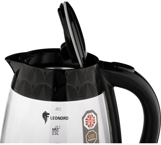 Чайник электрический Leonord LE-1519 (2,0 л) стекло, пластик, черный 107956