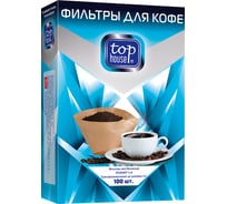 Фильтры для кофе TOP HOUSE неотбеленные, размер 1х4, 100 шт. в коробке 390629