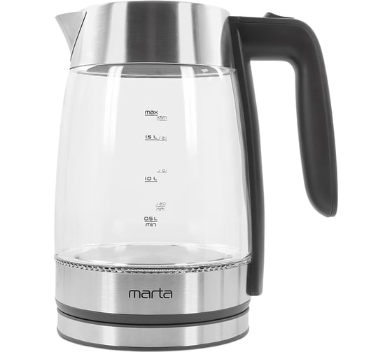 Чайник стеклянный MARTA MT-4553 серый 39265