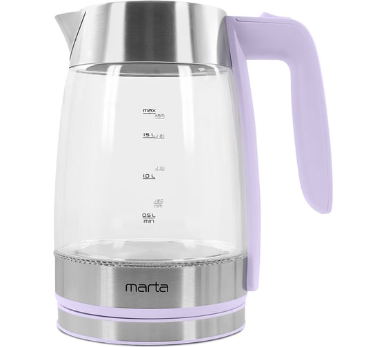 Чайник стеклянный MARTA MT-4553 сиреневый 39266