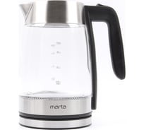 Чайник стеклянный MARTA MT-4553 черный 36384