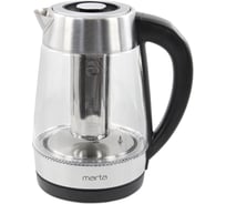 Чайник стеклянный MARTA MT-4612 черный 39291