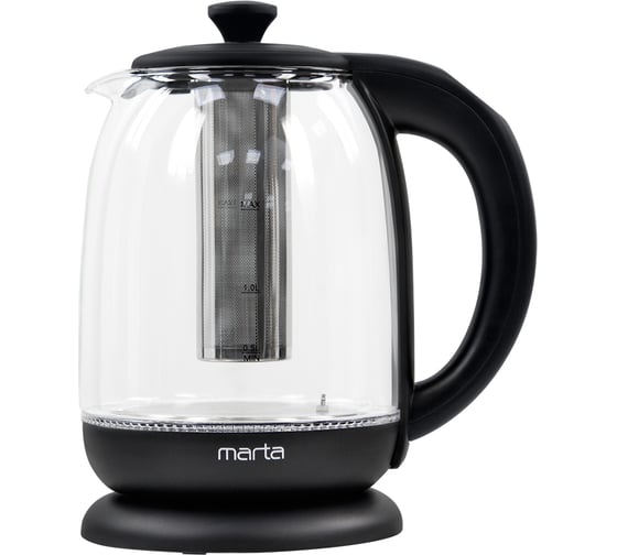 Чайник стеклянный MARTA MT-4622 черный 43213