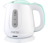 Чайник пластиковый MARTA MT-4636 белый/ментол 39334