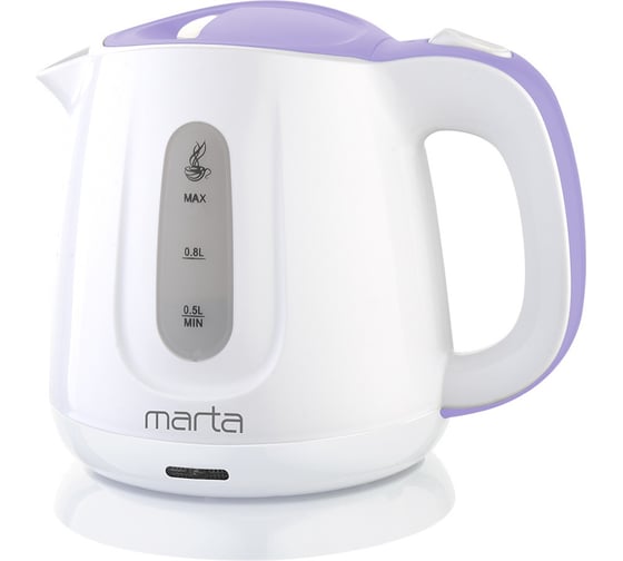 Чайник пластиковый MARTA MT-4637 белый/лиловый 39337