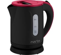 Чайник пластиковый MARTA MT-4637 черный/красный 39336