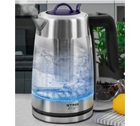 Стеклянный чайник STINGRAY ST-KT3006A черный/индиго 41091