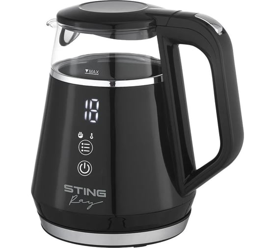 Стеклянный чайник STINGRAY ST-KT3017A черный 43201