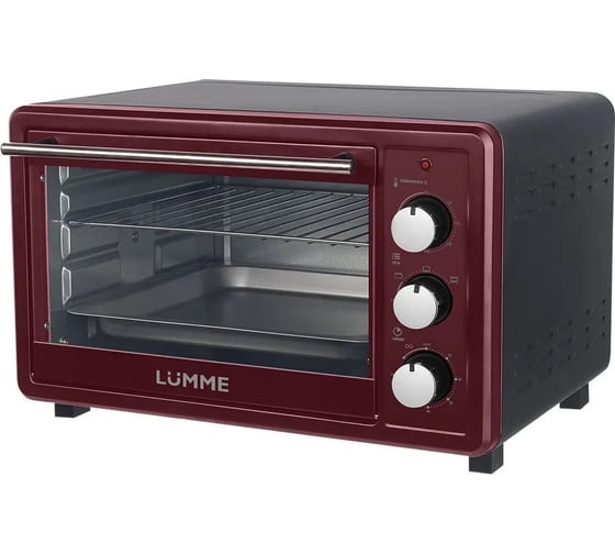 Мини-печь LUMME LU-EO1715A бордовый гранат духовой шкаф 30 литров гриль 39759 1