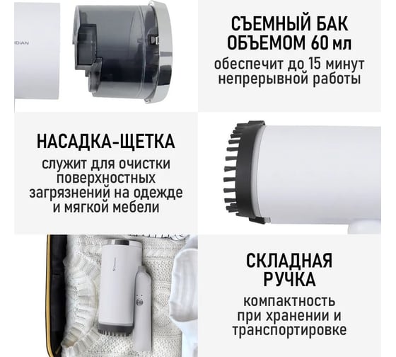 Ручной отпариватель для одежды OBSIDIAN BS-ST241A белый 40824