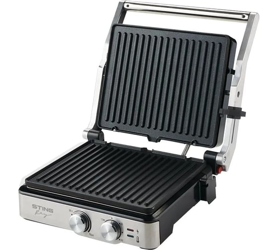 Электрогриль STINGRAY ST-SM1205A черный/сталь, со съемными панелями, режим барбекю 41727 1
