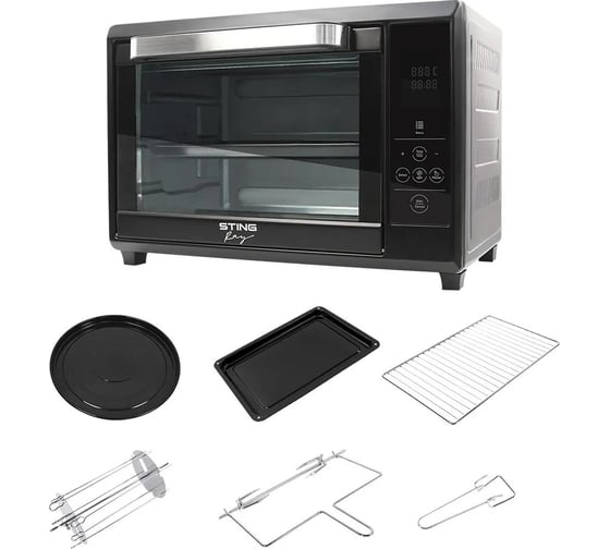 Духовой шкаф (мини-печь) STINGRAY ST-EO108A черный/сталь 42372