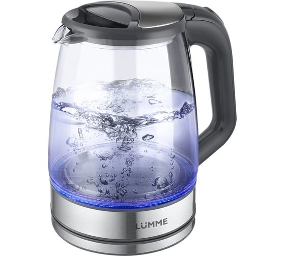 Чайник стеклянный LUMME LU-157 серый мрамор 36546 1