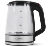 Чайник стеклянный LUMME LU-157 черный жемчуг 36634