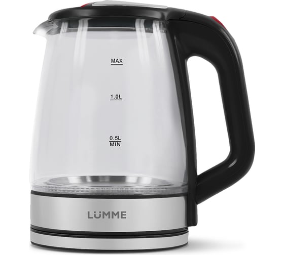 Чайник стеклянный LUMME LU-157 черный жемчуг 36634