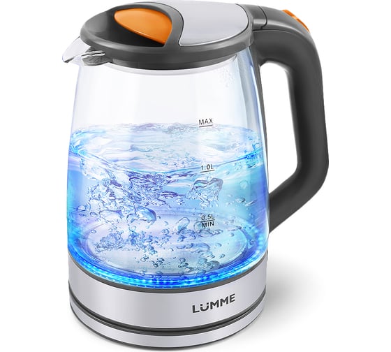 Чайник стеклянный LUMME LU-157 серый янтарь 38335