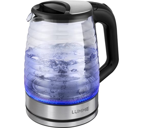 Чайник стеклянный LUMME LU-158 черный жемчуг 37029 1