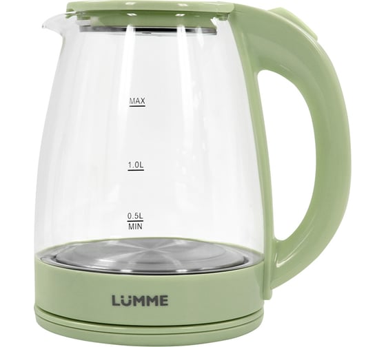 Чайник стеклянный LUMME LU-160 зеленый нефрит 42598 1