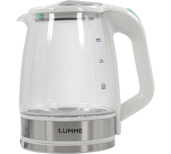 Чайник стеклянный LUMME LU-164 белый жемчуг 37787