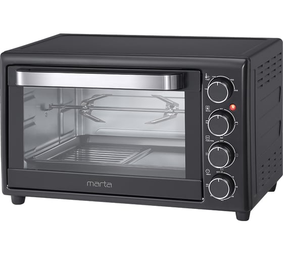 Духовой шкаф (мини-печь) MARTA MT-4261 черный жемчуг, 30 л, 12 режимов+шашлычница+аэрофритюрница 37250