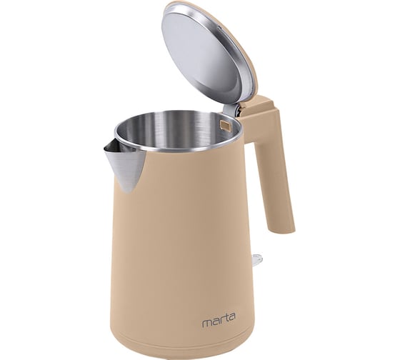 Чайник металлический MARTA MT-4591 бежевый оникс 42033