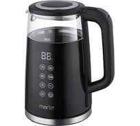 Чайник стеклянный MARTA MT-KT4647A черный/черный хром 42026