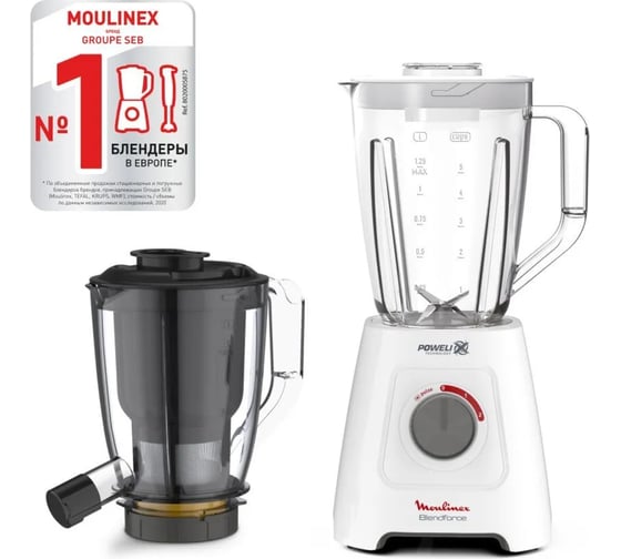 Стационарный блендер MOULINEX Blendforce LM42Q110 600 Вт, белый 1501792