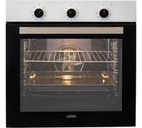 Встраиваемый электрический духовой шкаф Carino 60 см, 7 режимов, 80л, конвекция, двойное стекло, хромированные направляющие, белый CB6EW56070