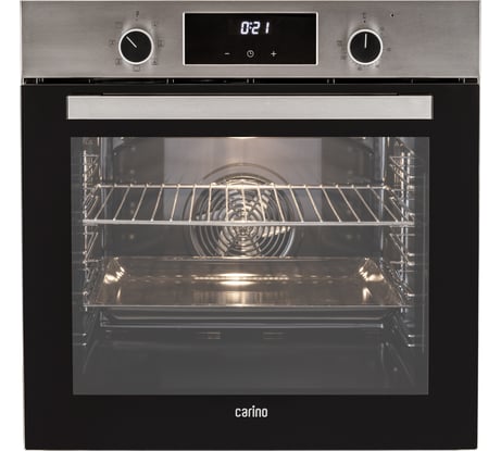 Встраиваемый электрический духовой шкаф Carino 60 см, 6 режимов, 73л, конвекция, гриль, двойное стекло, нержавеющая сталь CB6EM68122