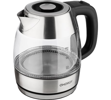Чайник ENERGY E-222 1.2 л стекло пластик цвет черный 164159