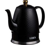 Чайник электрический керамический 1,2 л, черный Leben 291-104