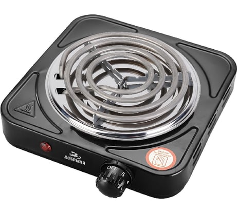 Плитка электрическая Добрыня 1 конф DO-2211B черная 1500Вт 2211В