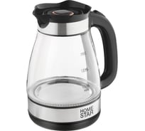 Чайник Homestar HS-1044 1,8 л стекло, пластик, черный 108852