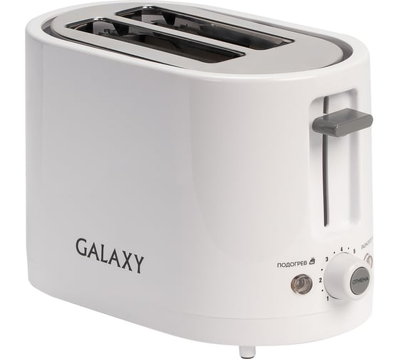 Тостер электрический Galaxy LINE GL 2908, белый, пластик, 800 Вт, 7021329080