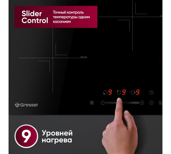 Встраиваемая панель электрическая индукционная Gressel 45 см U45I73S001