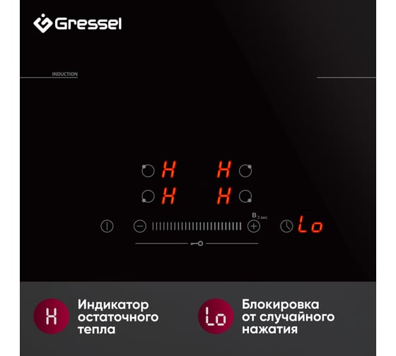 Встраиваемая панель электрическая индукционная Gressel 60 см U60I74S001