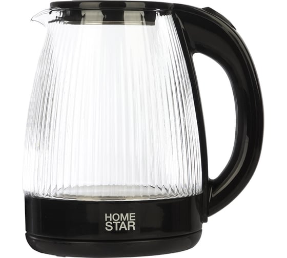 Чайник Homestar HS-1045 1.8 л, стекло, пластик, черный 108853