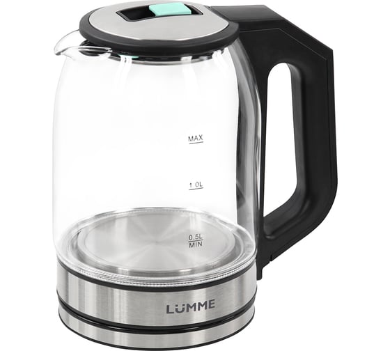 Стеклянный чайник LUMME LU-KT4109A черный/ментол 42553
