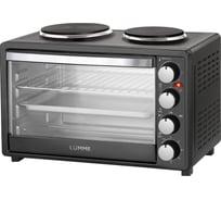 Духовой шкаф (мини-печь) LUMME LU-1707 черный жемчуг, 38 л, гриль+плитка 39528