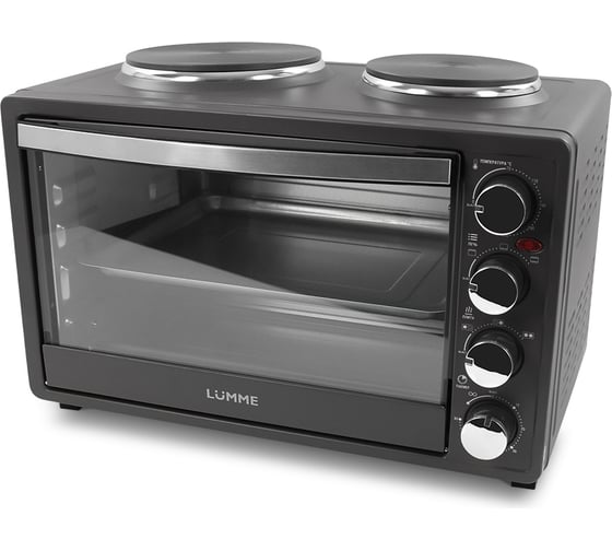 Духовой шкаф (мини-печь) LUMME LU-1707 черный жемчуг, 38 л, гриль+плитка 39528