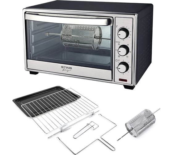 Духовой шкаф (мини-печь) STINGRAY ST-EO116A черный/сталь, 20 л, вертел, конвекция 43233