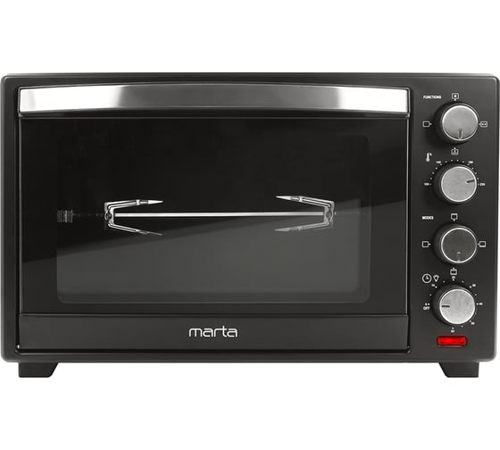 Духовой шкаф (мини-печь) MARTA MT-4281 черный жемчуг, 40 л, конвекция+шашлычница+вертел+эмаль 37278