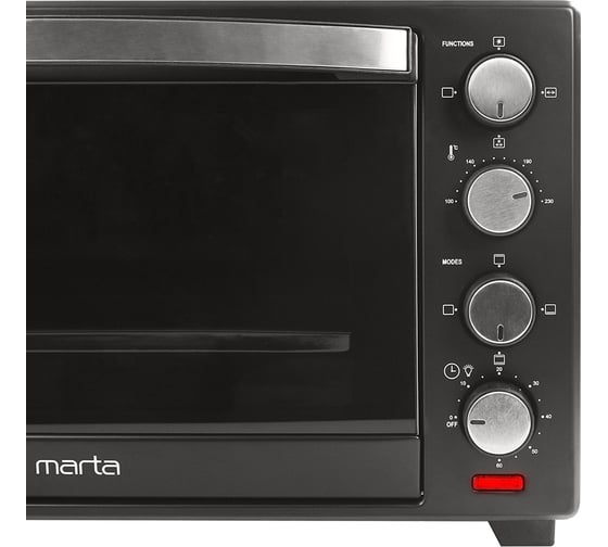 Духовой шкаф (мини-печь) MARTA MT-4281 черный жемчуг, 40 л, конвекция+шашлычница+вертел+эмаль 37278