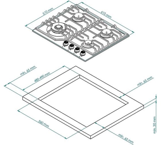 Варочная поверхность KUPPERSBERG FS 610 W Bronze 8698