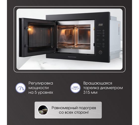 Встраиваемая микроволновая печь Zigmund & Shtain BMO 15.252 B