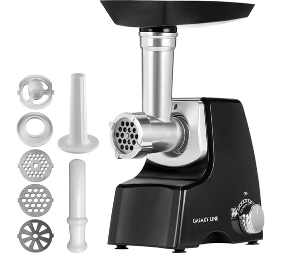 Электрическая мясорубка Galaxy LINE GL 2415 черный с серебристым, 1500 Вт 7020424150