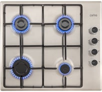Газовая варочная панель Carino 60 см, газ-контроль, нержавеющая сталь, автоматический розжиг, эмалированные решетки CH60V40M411