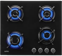 Газовая варочная панель Carino 60 см, газ-контроль, закаленное стекло, автоматический розжиг, эмалированные решетки CH60N40B570